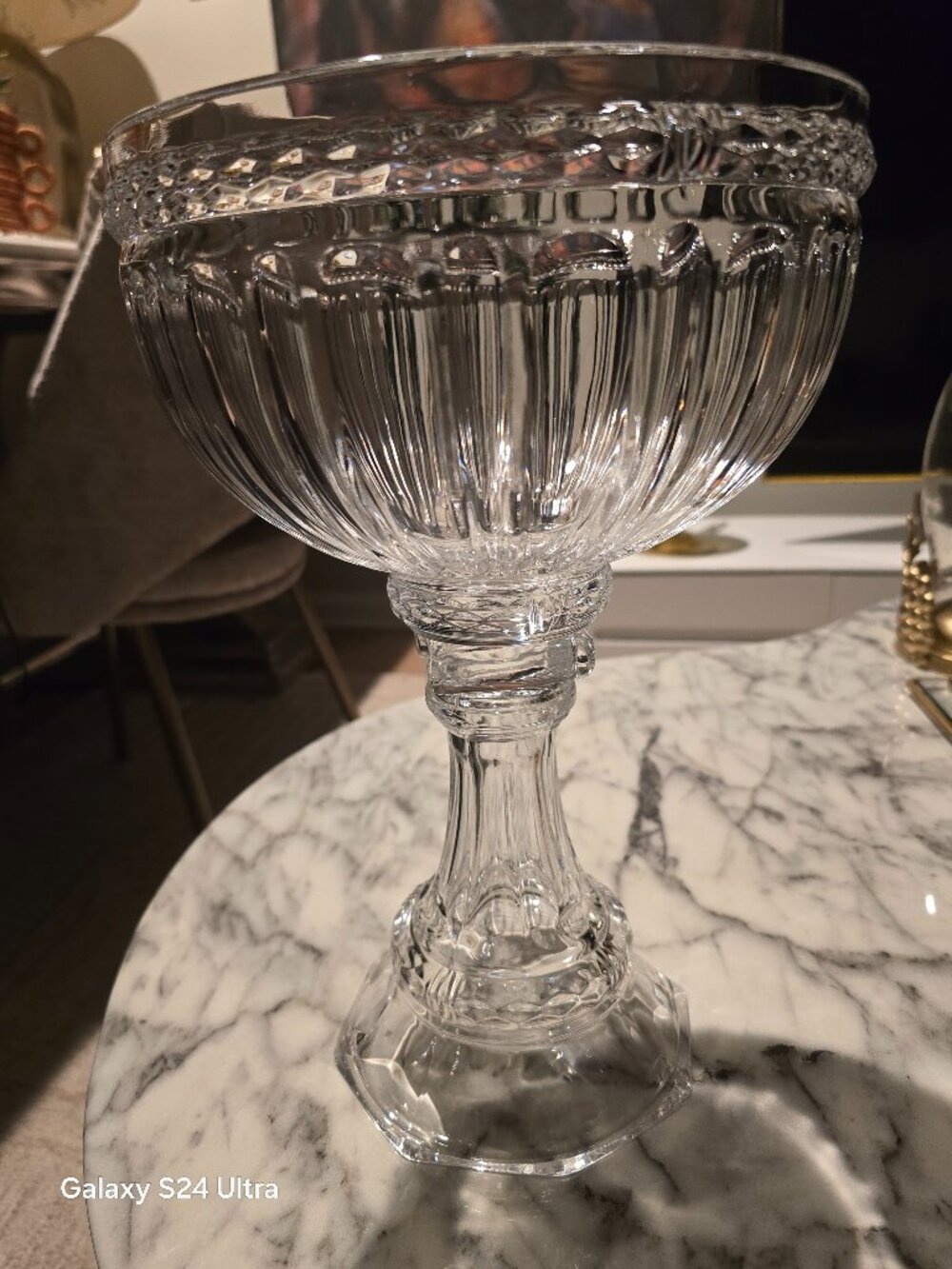 Vintage Crystal bowl /vase Tall Pedestal